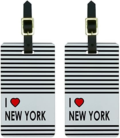 I Love Heart New York Bagaj Etiketleri Bavul Taşıma Kimliği 2'li Set
